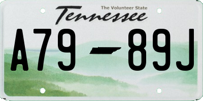 TN license plate A7989J