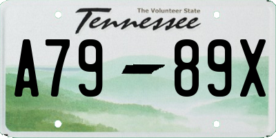 TN license plate A7989X