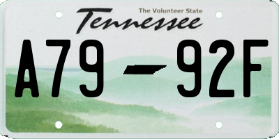 TN license plate A7992F