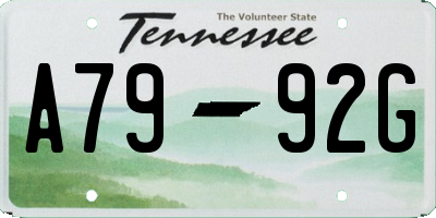 TN license plate A7992G