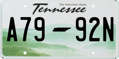 TN license plate A7992N