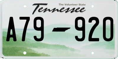 TN license plate A7992O