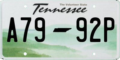 TN license plate A7992P