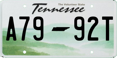 TN license plate A7992T