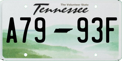 TN license plate A7993F