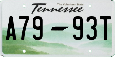 TN license plate A7993T