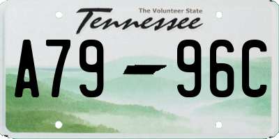 TN license plate A7996C