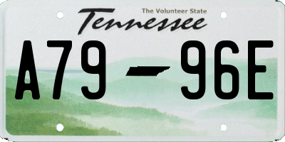 TN license plate A7996E