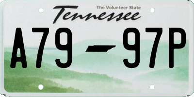 TN license plate A7997P