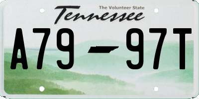 TN license plate A7997T