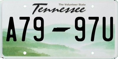 TN license plate A7997U