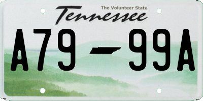 TN license plate A7999A
