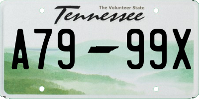TN license plate A7999X