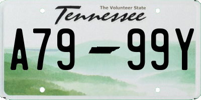 TN license plate A7999Y