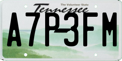 TN license plate A7P3FM