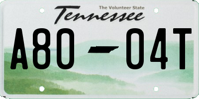 TN license plate A8004T