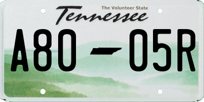 TN license plate A8005R