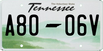 TN license plate A8006V