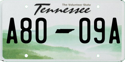 TN license plate A8009A