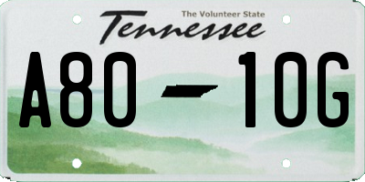 TN license plate A8010G