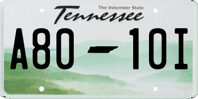 TN license plate A8010I