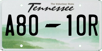 TN license plate A8010R