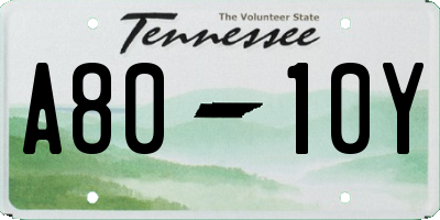 TN license plate A8010Y