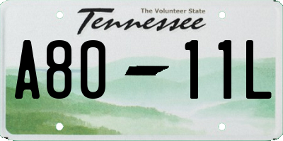 TN license plate A8011L