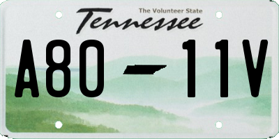 TN license plate A8011V