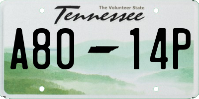 TN license plate A8014P