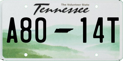 TN license plate A8014T