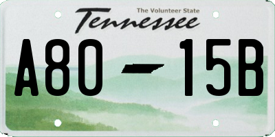 TN license plate A8015B