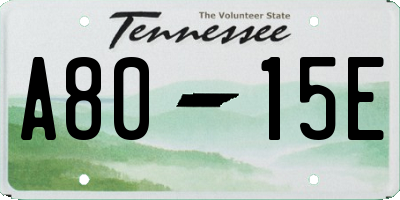 TN license plate A8015E