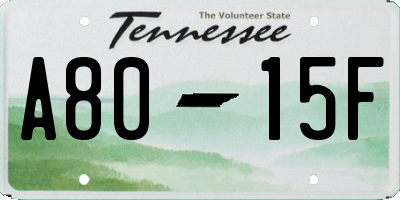 TN license plate A8015F