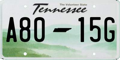 TN license plate A8015G