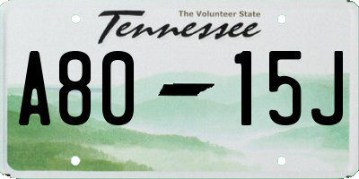 TN license plate A8015J