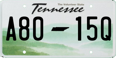 TN license plate A8015Q