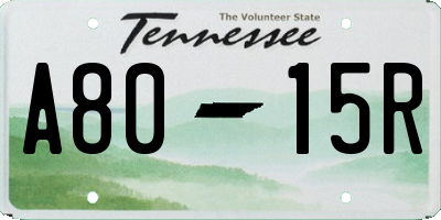 TN license plate A8015R