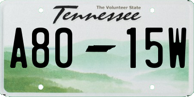 TN license plate A8015W