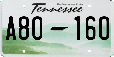 TN license plate A8016O