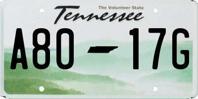 TN license plate A8017G
