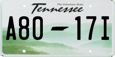 TN license plate A8017I
