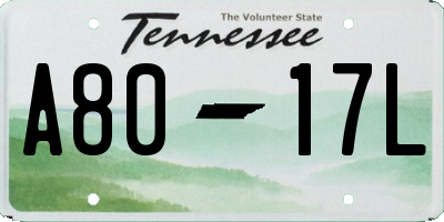 TN license plate A8017L