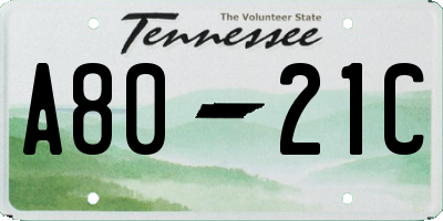 TN license plate A8021C