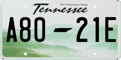 TN license plate A8021E