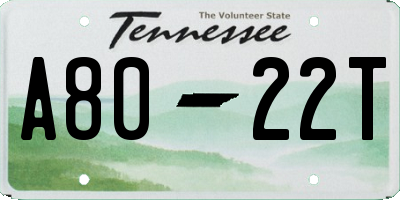 TN license plate A8022T