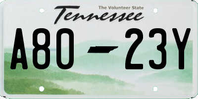 TN license plate A8023Y