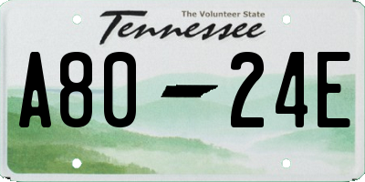 TN license plate A8024E