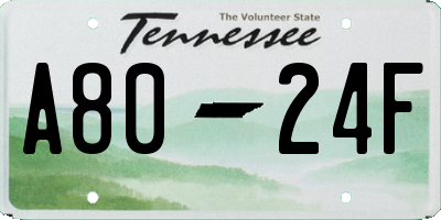 TN license plate A8024F