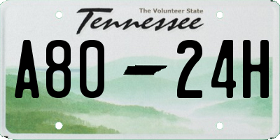 TN license plate A8024H